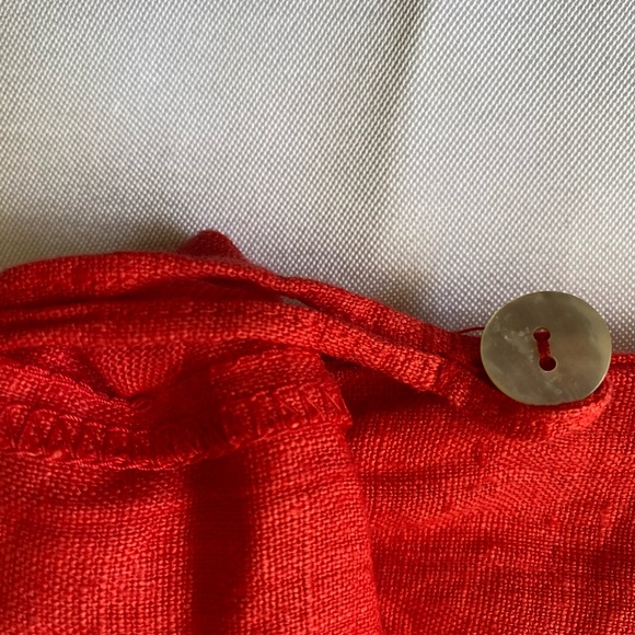 Willow Coral orange linen beach summer wide leg linen pants. boho lounge.Sz - Picture 10 of 13